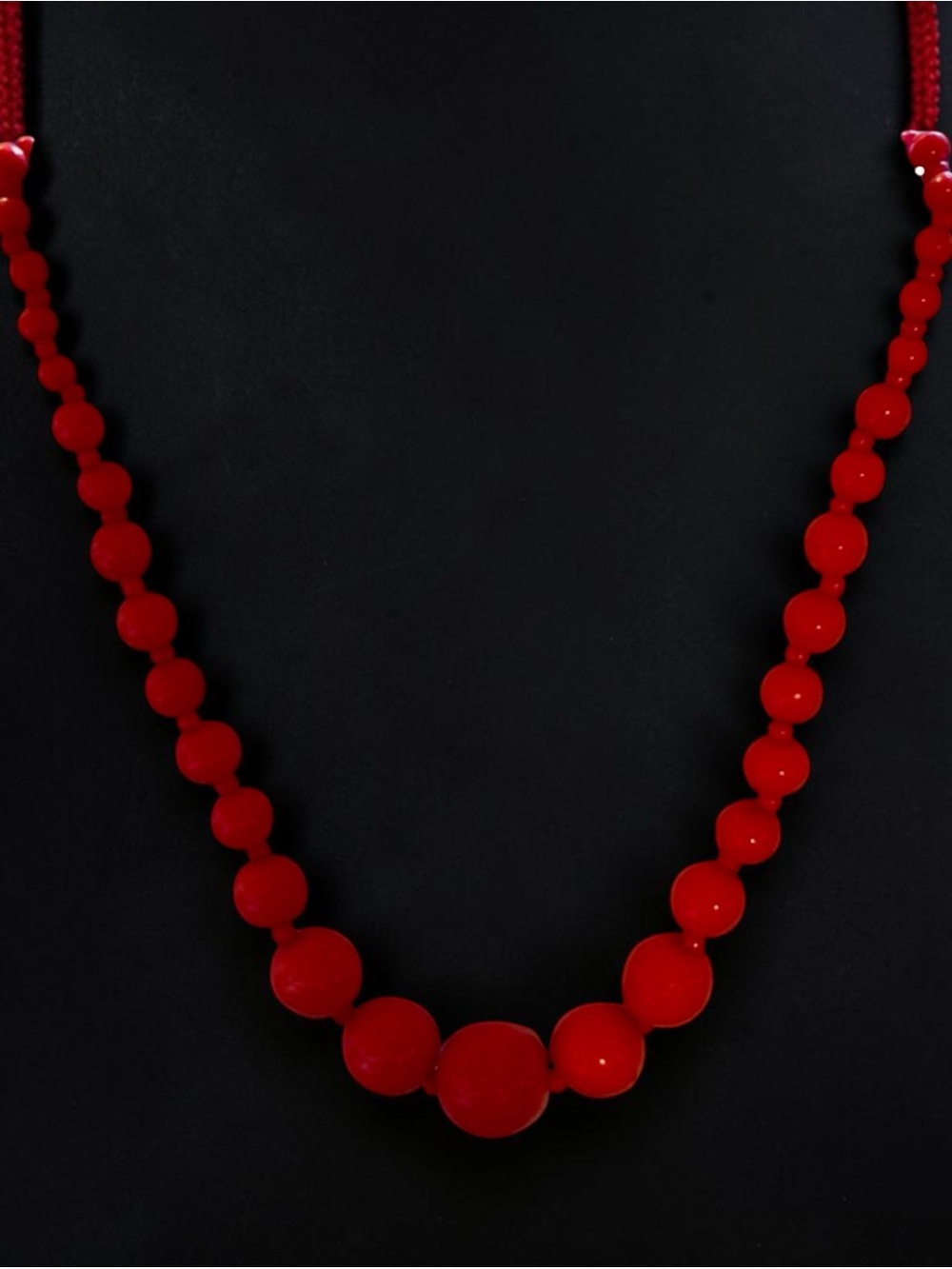 Classic Red Beaded Necklace - Women's Jewelry vintage